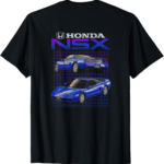 Honda NSX Vintage Gradient Sports Car Stack T-Shirt - Image 2